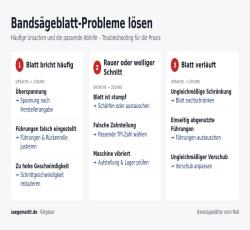 Bandsägeblatt Probleme lösen: Troubleshooting-Guide für Profis